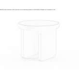 Round coffee table made of wood and glass Farnay