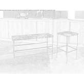 Rectangular high side table with metal base and marble top Gatun