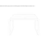 Rectangular side table in walnut and gold satin metal Ipua