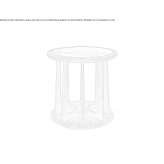Round, high side table made of walnut Trevol