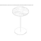 Marble high side table with metal base Quern