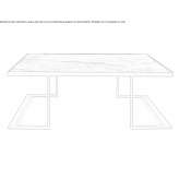 Low square metal coffee table with marble top Gidy