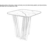 Square coffee table made of natural stone Rousson