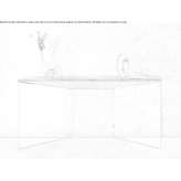 Rectangular console table in marble and glass Loculi