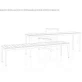 Rectangular garden console made of aluminum and wood Poptun