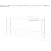 Rectangular powder-coated steel console table with shelves Massay