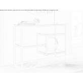 Rectangular glass and marble console table with shelves Thorso