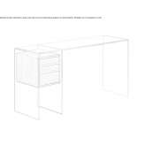 Rectangular console table in wood and glass with drawers Telfs