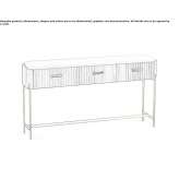 Console table in wood veneer and marble with drawers Cesis