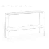 Rectangular wooden console table with shelves Ashcroft