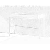 Rectangular console in marble and wood with drawers Tamaqua