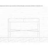 Rectangular console in wood and marble with drawers Guitres