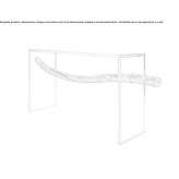 Rectangular console table made of wood and glass Parlava