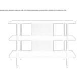 Rectangular console table in solid wood with shelves Doonan