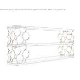 Rectangular console table with shelves Zena