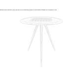 Round ash chess table Communay