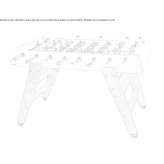 Rectangular steel foosball table and Iroko legs Coundon