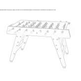 Rectangular steel foosball table and Iroko legs Coundon
