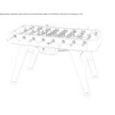Rectangular stainless steel football table Rieux