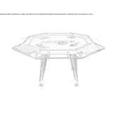 Wood and glass poker table Oppin