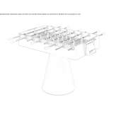 Rectangular metal foosball table Tortora