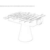 Rectangular metal foosball table Tortora