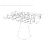 Rectangular foosball table made of crystal and metal Wimsheim