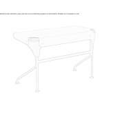 Steel and leather desk Hamilton