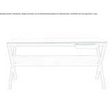 Rectangular oak desk with drawers Villoldo