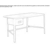 Rectangular wooden desk with drawers Orsay