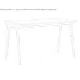 Rectangular desk made of wood and leather Aliko