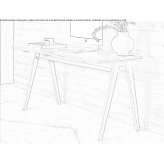 Rectangular desk made of wood and marble Lardy