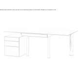 Glass and steel desk with drawers Riantec