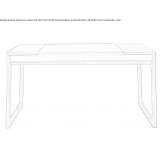 Rectangular desk with wooden veneer and leather insert Zeitz