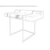 Rectangular desk made of wood and marble Luchanas