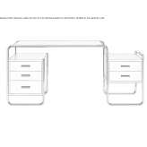 Rectangular desk with drawers Andel