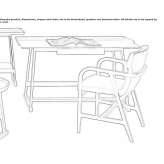 Oak desk with drawers Eksaarde