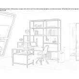 Corner sectional desk made of aluminum and wood with a shelf Molve
