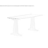 Rectangular desk made of aluminum and wood Valros