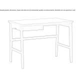 Rectangular oak desk with drawers Sumrall