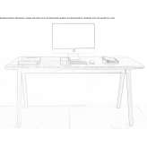 Marble and wood desk with drawers Lardy