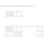 Modular desk with hanging shelf and sliding panels Parre