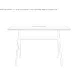Rectangular desk made of steel and wood Ulstrup