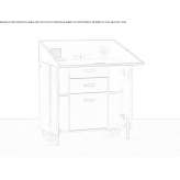 Multi-layer PC wood desk on wheels Mapimi