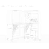 PC chipboard desk with shelf Ardeoani