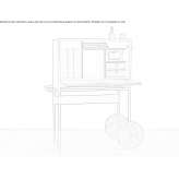 Rectangular, multi-layer PC wood desk on wheels Willisau