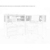 Chipboard desk with a shelf on wheels Krasica