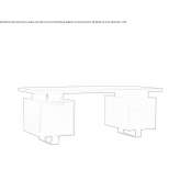 Rectangular wooden desk with drawers Giave