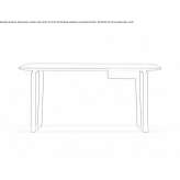 Rectangular desk made of wooden veneer with drawers Dernice