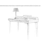 Rectangular wooden desk with drawers Umag